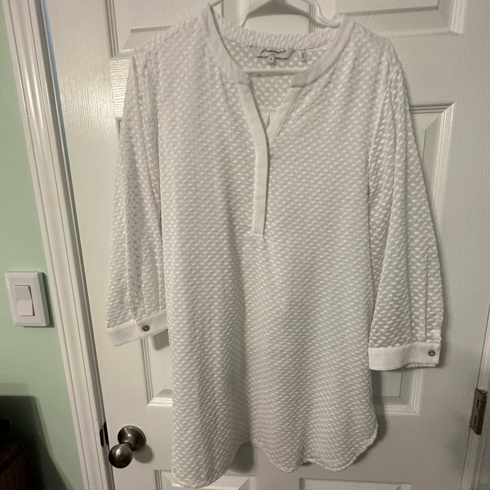 White Foxcroft Blouse with vine/leaf details